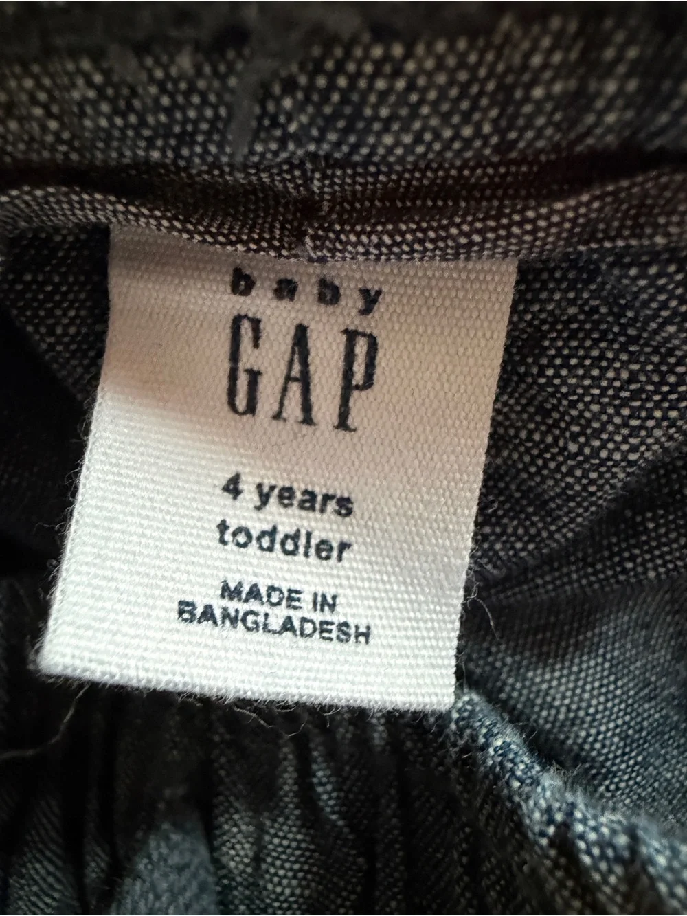 Baby GAP Chambray Pull On Roll Tab Pants Blue Cotton Boys 4T